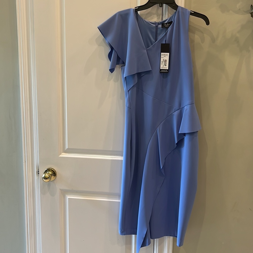 New with tag baby blue asymmetrical midi dress💙